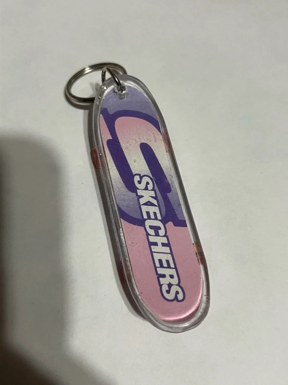Skechers Pink and Purple Skate Logo Keychain